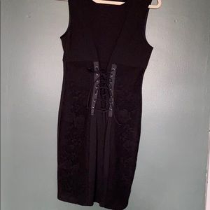 Black corset lace up dress